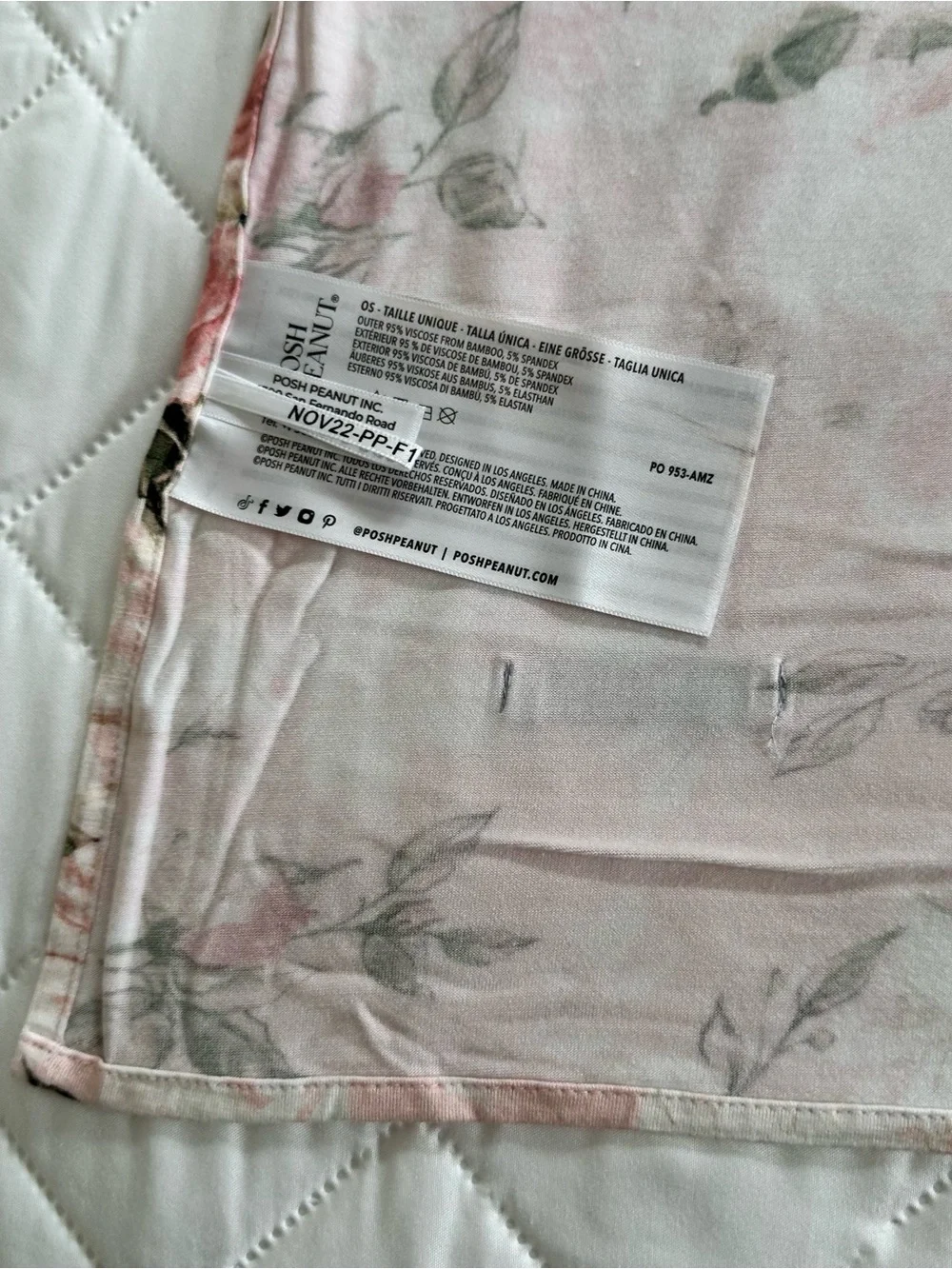 Posh Peanut Pink Floral Swaddle Blanket “Everly Rose”